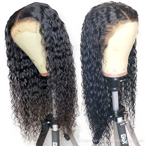 Natrual Black Blonde Highlights Wig Mix Color Deep Wave Curly Pre Plucked HD Transparent Lace Front Raw Virgin Human Hair Wigs